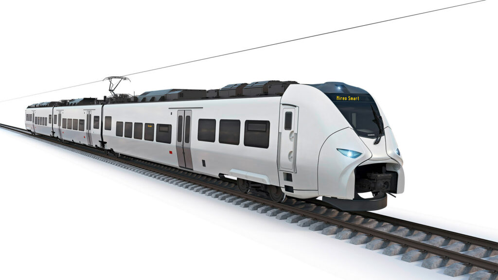 Modell des neuen Siemens-Triebwagens Mireo Smart