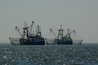 Fischtrawler auf hoher See