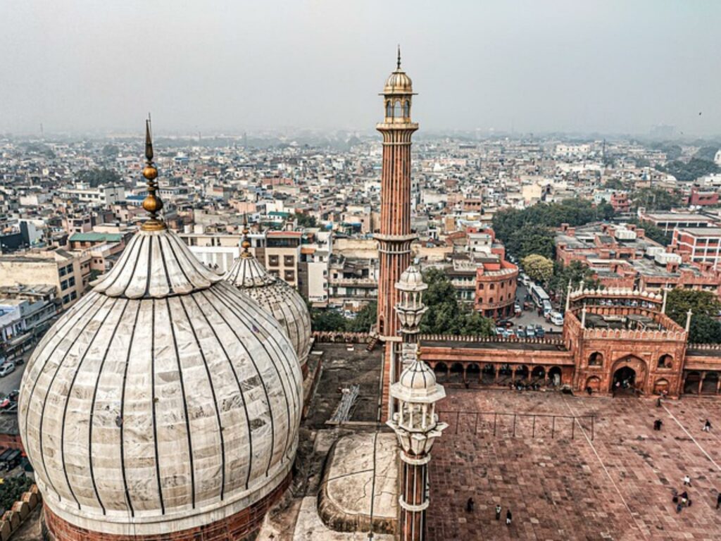 Blick auf die indische Hauptstadt Neu-Delhi
