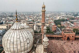 Blick auf die indische Hauptstadt Neu-Delhi