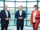 SPD-Kanzlerkandidat Olaf Scholz (M.), Parteicherfs Saskia Esken und Norbert Walter-Borjans