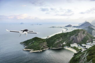 Lilium-Flugtaxi im Anflug auf Rio de Janeiro (Illustration)
