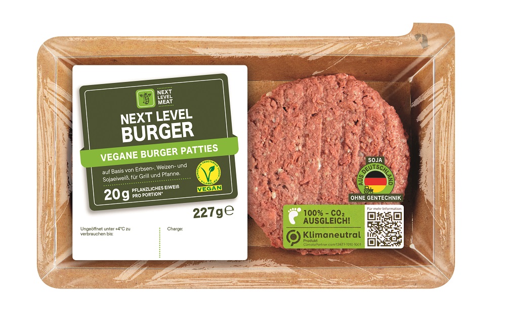 Veganer Burger von Lidl in Schutzverpackung: Der Discounter verkleinert sein Fleisch-Sortiment