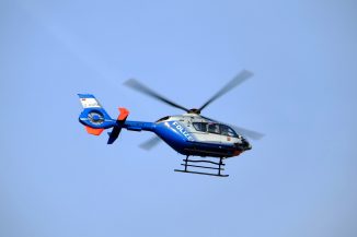 Polizeihubschrauber in der Luft: RWE stellt der Polizei Hilfseinsätze im Zuge der Räumung von Lützerath in Rechnung