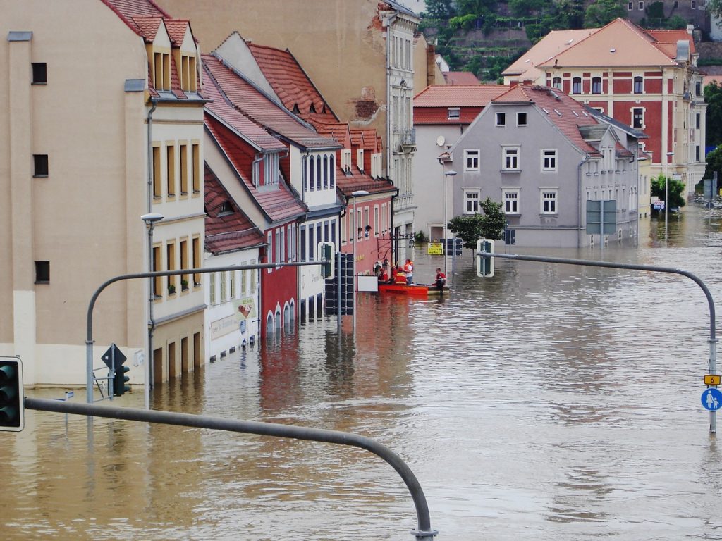 Überschwemmte Häuser an der Elbe: Europa auf wachsende Klimarisiken nicht vorbereitet